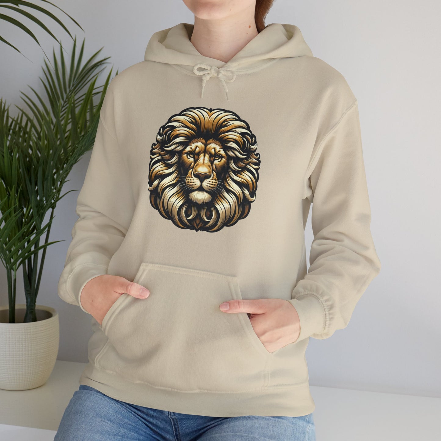 essentials fit lion hoodie