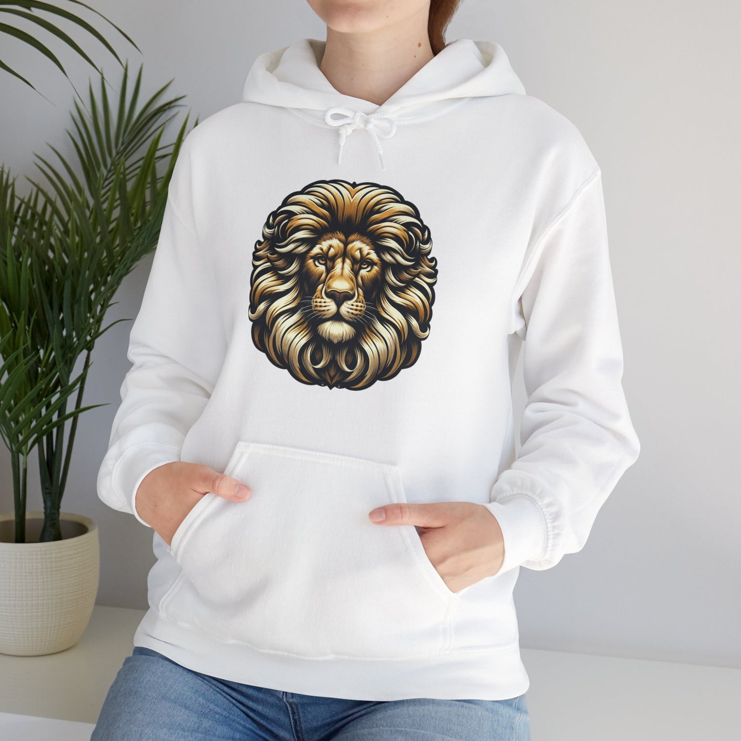 essentials fit lion hoodie